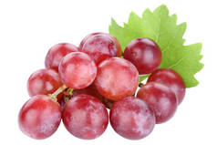葡萄葡萄红水果分离在白色