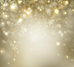 与星星闪烁的金色圣诞假日背景
