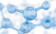 摘要分子设计。原子。化学科学横幅或传单的摘要背景.科学或医学背景。3D渲染说明