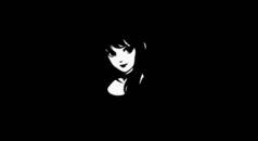 Black wallpapers with anime girl manga style minimalism desktop wallpaper background high quality