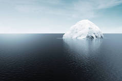 在海洋中的北极冰山