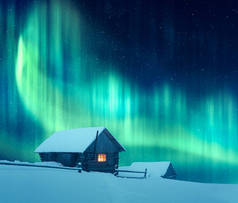 有北极光的迷人风景