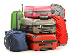 行李组成的大包行李背囊及旅行袋