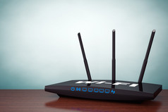 Old Style Photo. 3d Modern WiFi Router