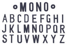 单声道口气字体，复古风格的字体或字体类型字母 A 到 Z