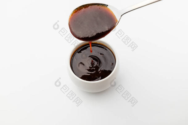 牡蛎调料棕色液体源。酱汁常用于中餐