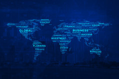 全球业务词映射在城市和图的背景下，元素