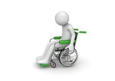 残疾的人士在轮式椅子上