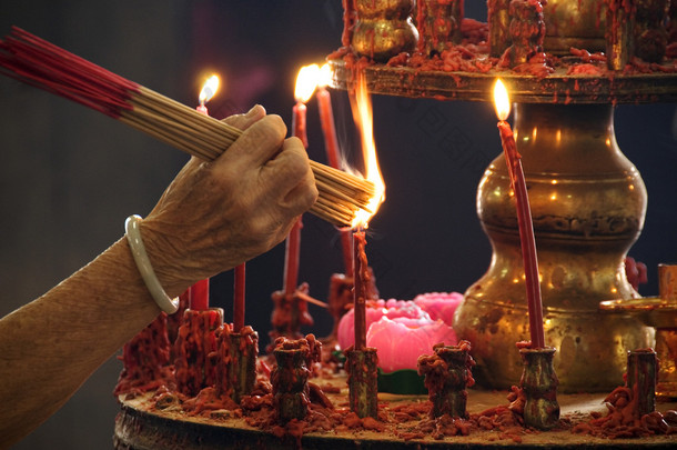 蜡烛和祈祷，乔治城，马来西亚<strong>槟城</strong>