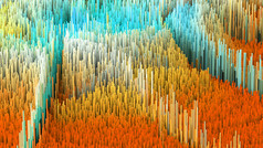 抽象的宏的 3d 图呈现了数以百万计的结构列