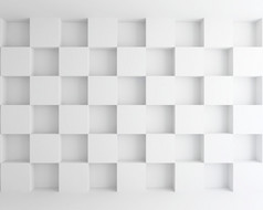 白色立方内墙抽象背景 3d