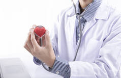 听诊器在手测量健康检查设备心跳为医生.