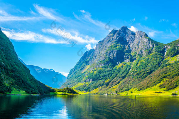 Aurlandsfjord -在Norwa的Unesco征兵自然遗址
