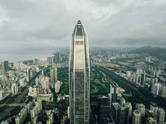 深圳市城市景观的空中景观
