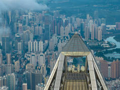深圳市平复金融中心的空中景观
