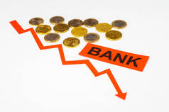 红线下降，字银行。银行倒闭及经济和金融后果。产量的崩溃.