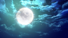 超现实主义的大月亮的夜晚