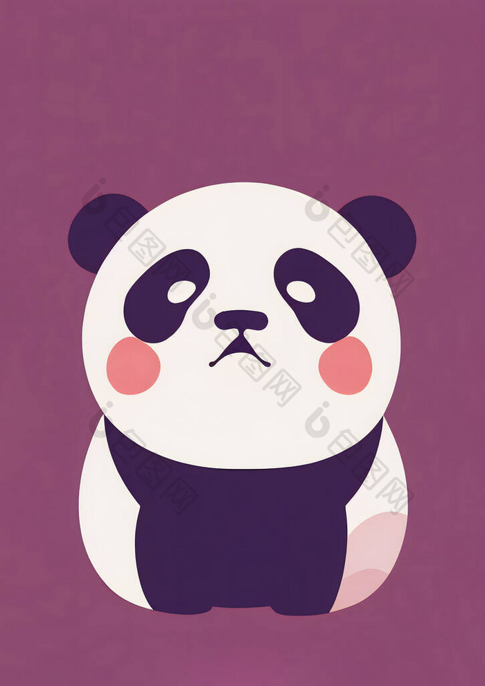 具有彩色背景的孤独可爱熊猫宝宝的示意图