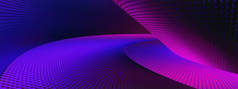 3D抽象背景图解，紫色和蓝色金属网纹理，壁纸宽全景