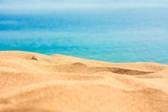 沙滩沙-旅游, 海景, 假期和暑假的概念, 优雅的视觉效果