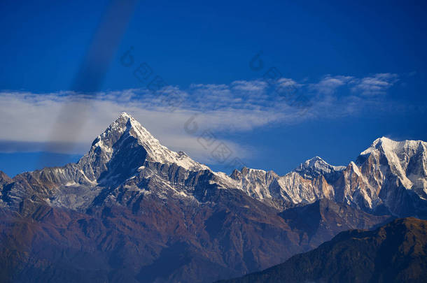喜马<strong>拉雅</strong>山鱼尾在尼泊尔喜马<strong>拉雅</strong>山山脉