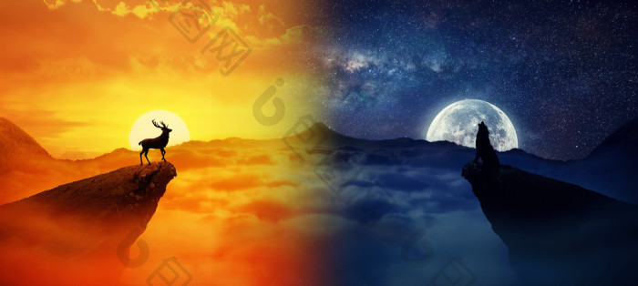 白天对夜晚图片-包图网企业站