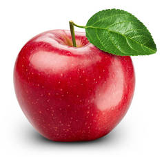红苹果，白色孤立