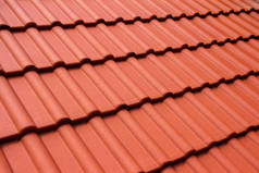 橙色屋顶瓷砖，重叠，纹理化