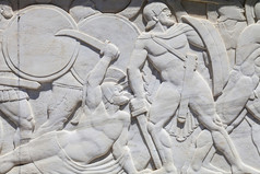 列奥尼达斯纪念碑在地面站，希腊