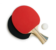 ping pong 白色孤立的网球球拍