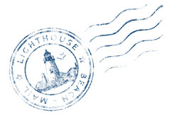 邮票灯塔海滩邮件 (垃圾设计)