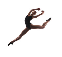跳跃的年轻现代芭蕾舞蹈家