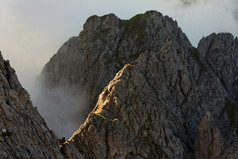 koenigsjodler 岭，欧洲在奥地利阿尔卑斯山，攀爬