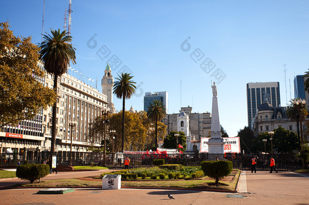 在布宜诺斯艾利斯，阿根廷五月广场的视图
