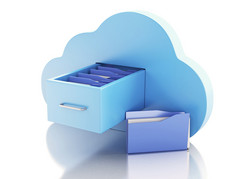 3D文件存储在云中。云计算概念.