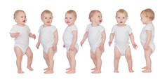 Sequence of a baby standing