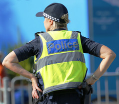 维多利亚警员提供安全在墨尔本奥林匹克公园