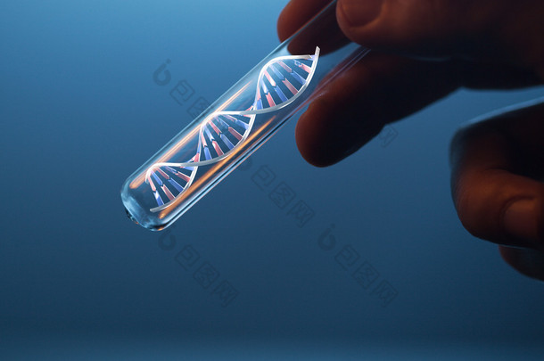 Dna 分子在玻璃管中的科学家手中