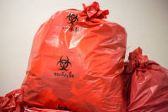 生物垃圾，红色生物垃圾袋