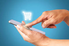 在线购物，商业和电子商务概念.