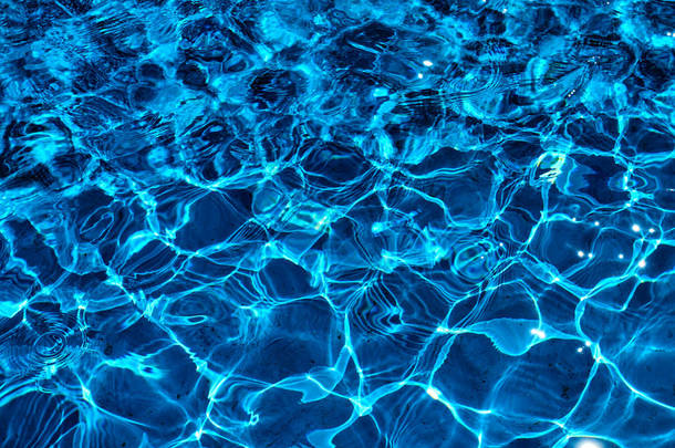 水抽象背景。蓝色<strong>水波纹</strong>背景