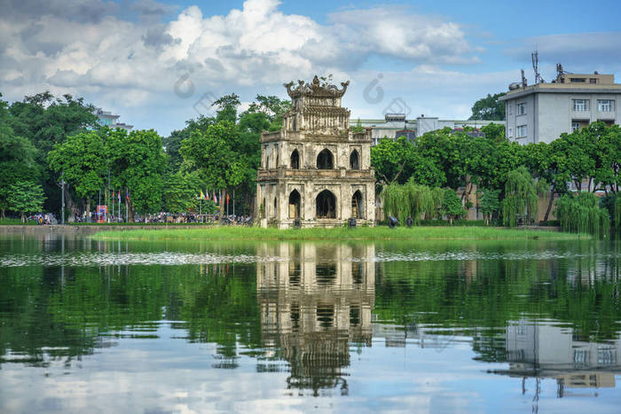 海龟塔 (行动计划推行街) 在还剑湖 (剑湖, Ho Guom) 在越南河内.