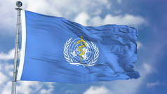 世卫组织挥舞旗帜的世界卫生组织