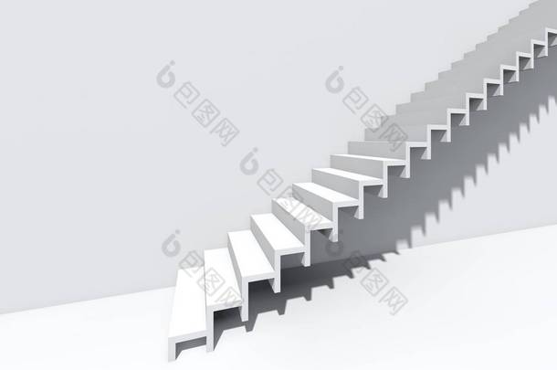 墙上背景建筑或建筑的概念楼梯作为企业成功、成长、进步或成就的隐喻.