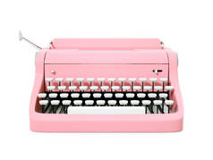 粉红色老式打字机