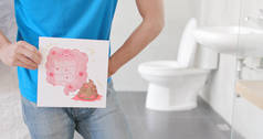 人与肚腑广告牌与大肠癌在洗手间