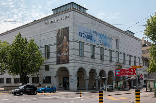 巴塞尔, 瑞士-2017年6月21日: 伯尔尼美术馆巴塞尔房屋, 是瑞士最大和最重要的公共艺术收藏, 并被列为国家意义的遗产遗址