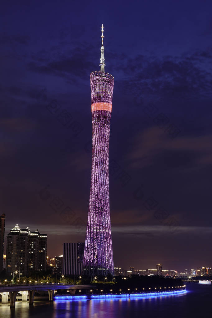 广州广州大厦, 正式广州电视天文观光塔, 夜景, 中国