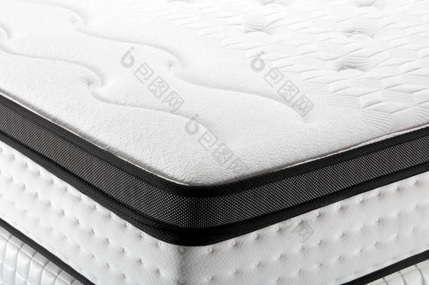 关闭白色和灰色纹理的床垫, <strong>床上用品图</strong>案背景