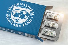 国际货币基金组织（IMF）分期制概念。一包美元